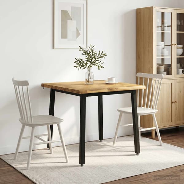 60 x 55 x 75 cm Massivt Akaciaträ Vit och svart Rektangulär