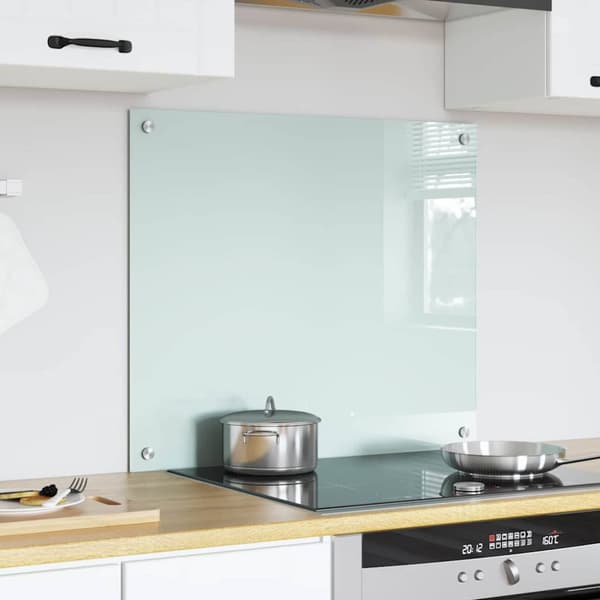 Köksskydd Vit 70 x 60 cm härdat glas