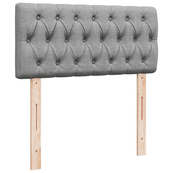 Ramsäng med madrass ljusgrå 100x200 cm tyg