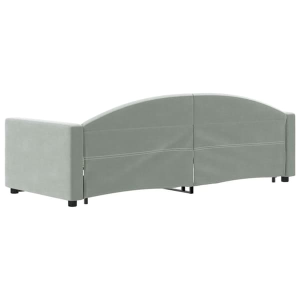 Dagbädd utdragbar ljusgrå 80x200 cm sammet