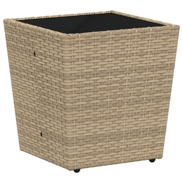 Trädgårds Bistro Set 3 pcs Beige konstrotting
