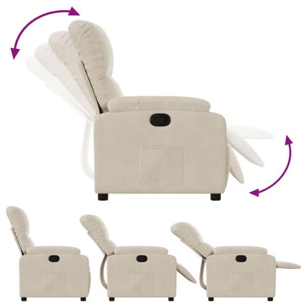 Reclinerfåtölj beige mikrofibertyg