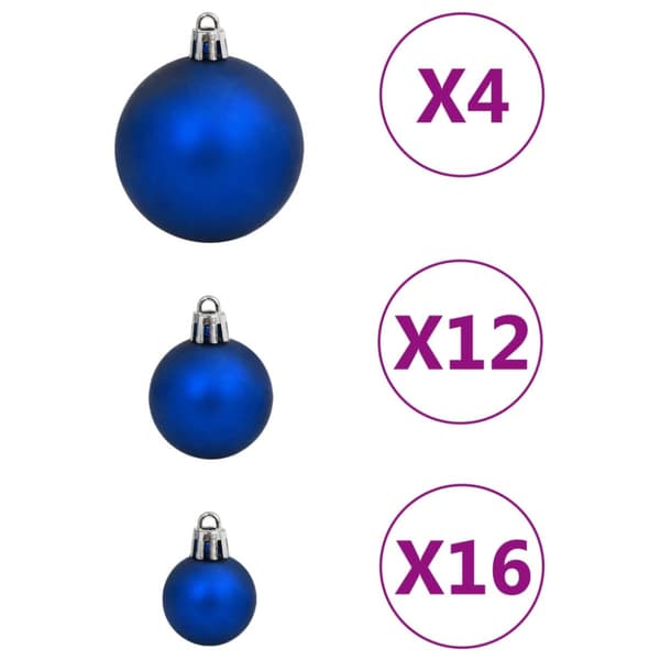 Julgranskulor 111 delar blå polystyren