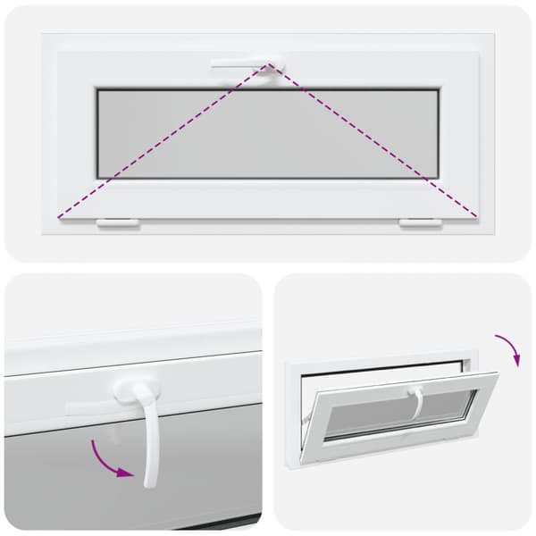 Källarfönster RISOR 90 x 40 cm PVC och glas Vit