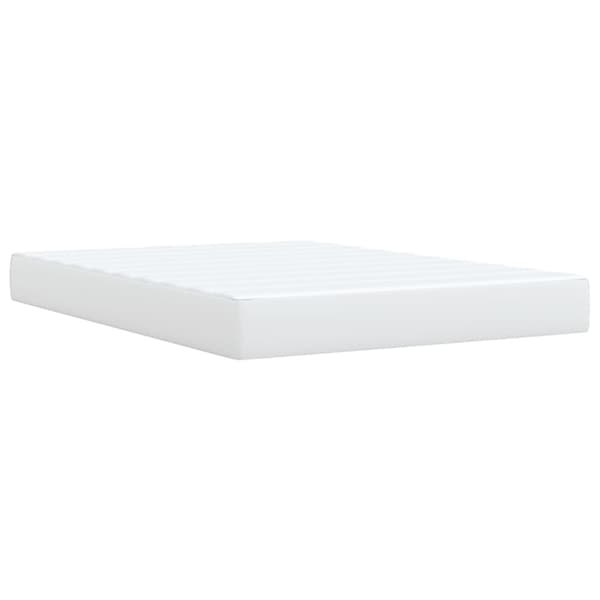 Ramsäng med madrass vit 140x200 cm konstläder