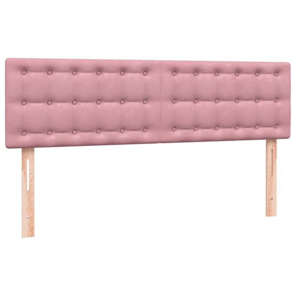 Ramsäng med madrass rosa 160x220 cm sammet