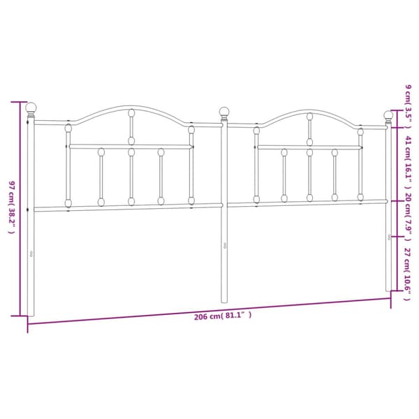 Ersättningsgavel metall vit 200 cm
