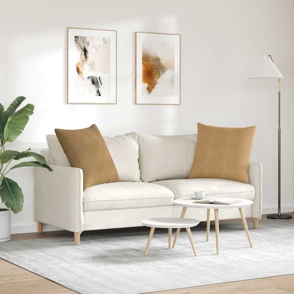 Sofakuddar 2 pcs Brun 80 x 80 cm Kordread tyg