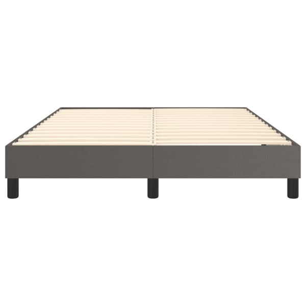 Boxspring-sängram grå 140x200 cm konstläder