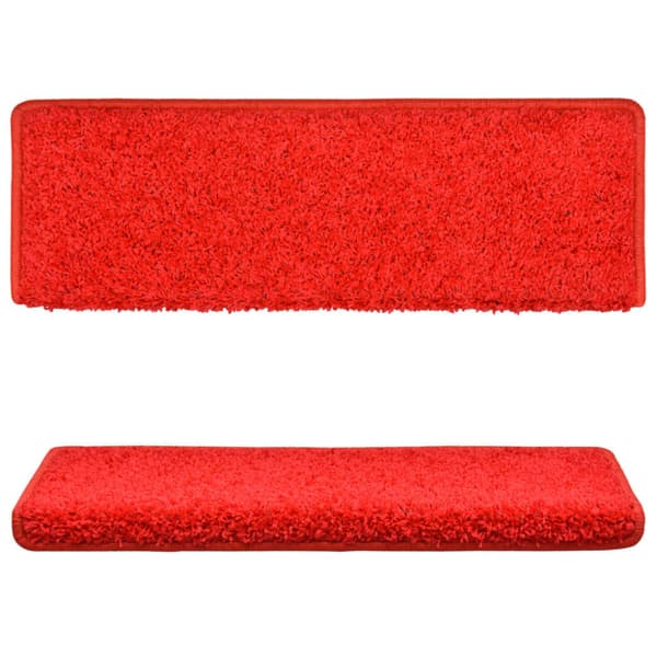 Trappmattor 10 st 65x21x4 cm röda rektangulära kanter