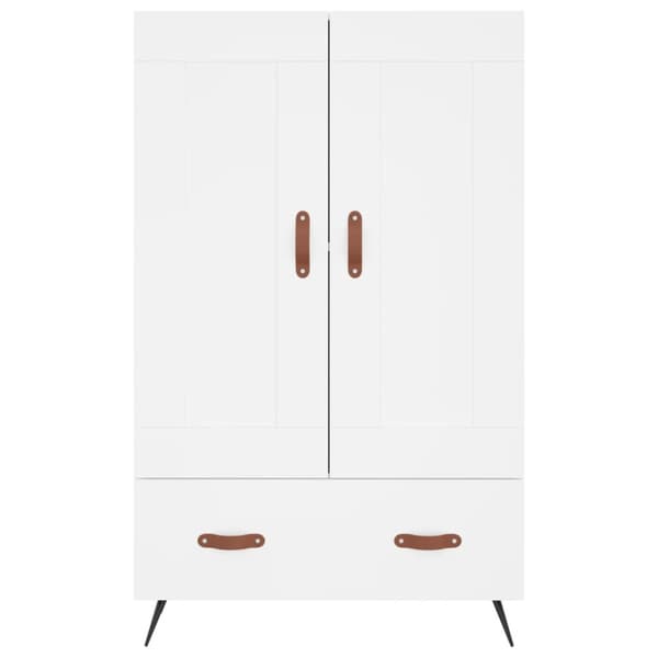 Högskåp vit 69,5x31x115 cm konstruerat trä