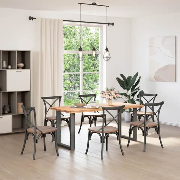 Matbordsben U-formade 2 st antracit 60x(72-73) cm stål