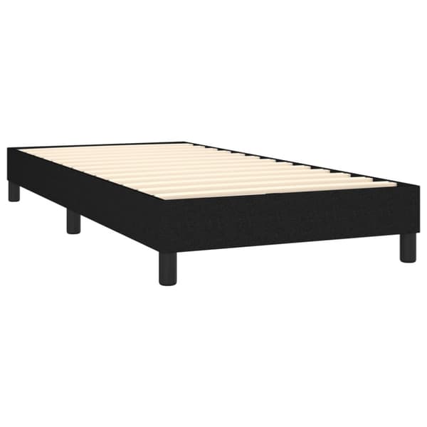 Boxspring-sängram svart 90x190cm tyg