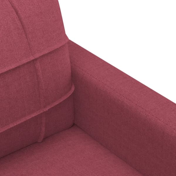 3-sitssoffa vinröd 180 cm tyg