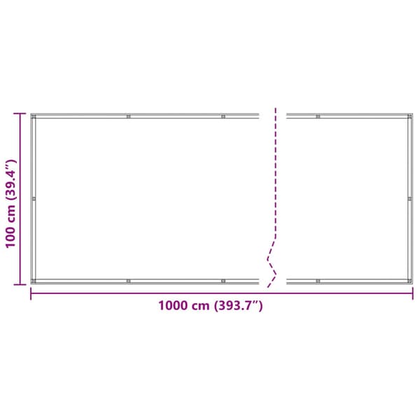 Balkong Skärm 100 x 1000 cm Oxford Tyg Rektangulär