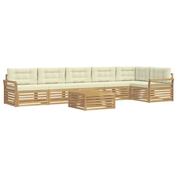 Utomhussoffset 7 pcs Vit och grädde 79 x 79 x 37 cm Polyester