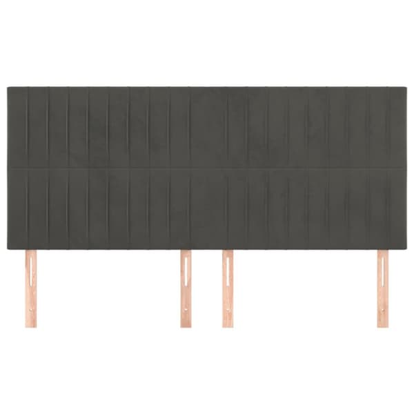 Sänggavel mörkgrå 200x5x118/128 cm sammet