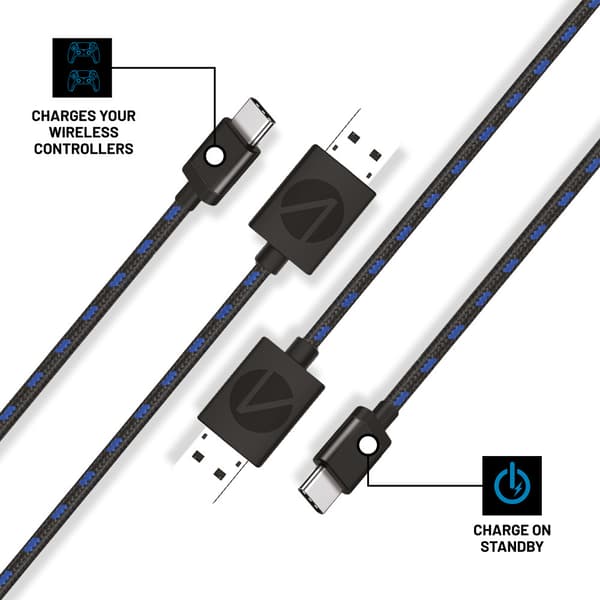 Stealth SP-C10 V 3m Twin Play & Charge Cables for PS5