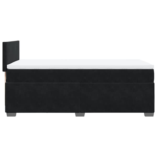 Ramsäng med madrass svart 100x200 cm sammet