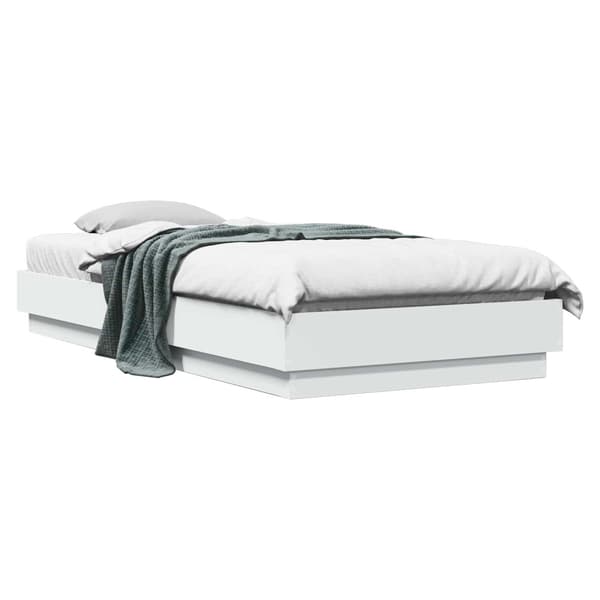Golvsängsram Vit 80 x 200 cm Konstruerat trä