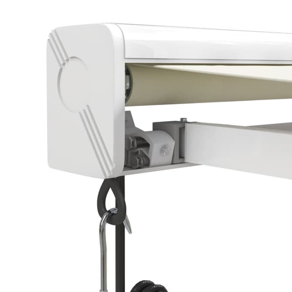 Markis infällbar gräddvit 4x3 m tyg&aluminium