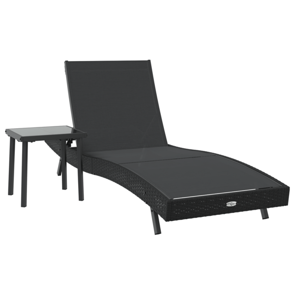 Solstol 2 pcs Svart konstrotting