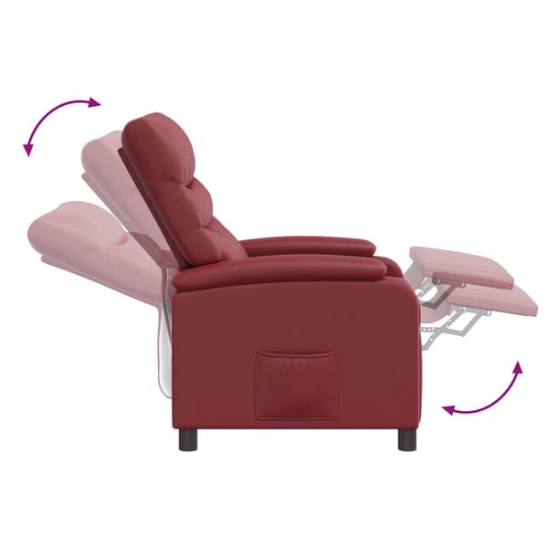 Recliner Vinröd Konstläder