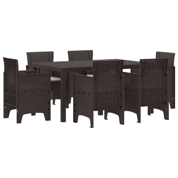 Trädgårdsmöbelset 7 pcs Brun Polt rotting