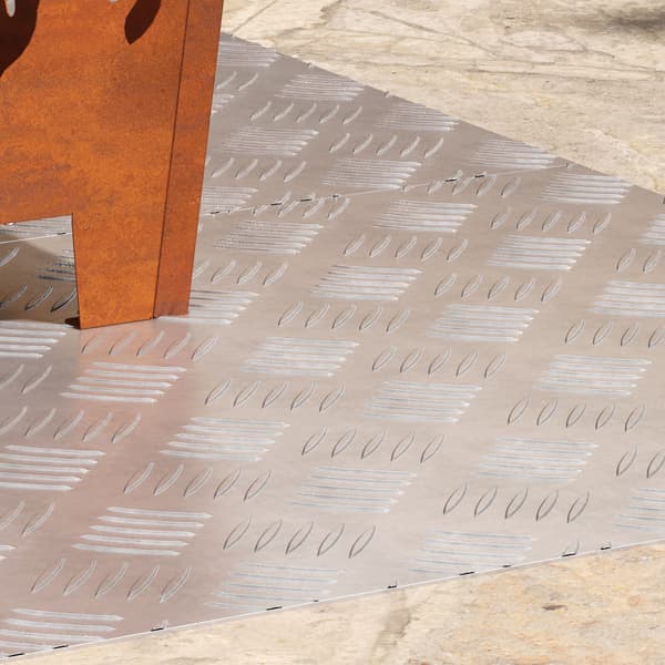 Trappsteg Rektangulär 2 pcs Silver 90 x 50 cm Aluminium