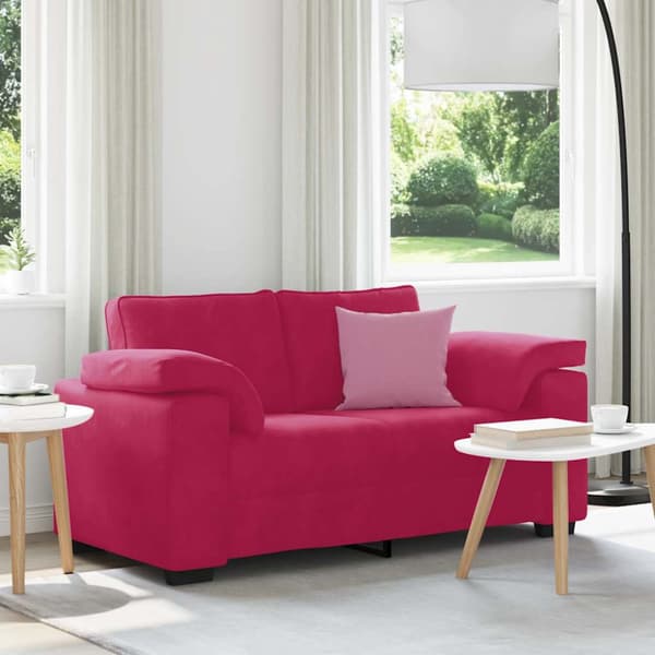 Tvåsitssoffa vinröd 160x77x82 cm sammet