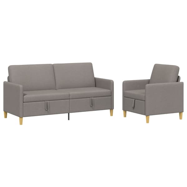Soffgrupp med förvaring 2 pcs Taupe Polyester