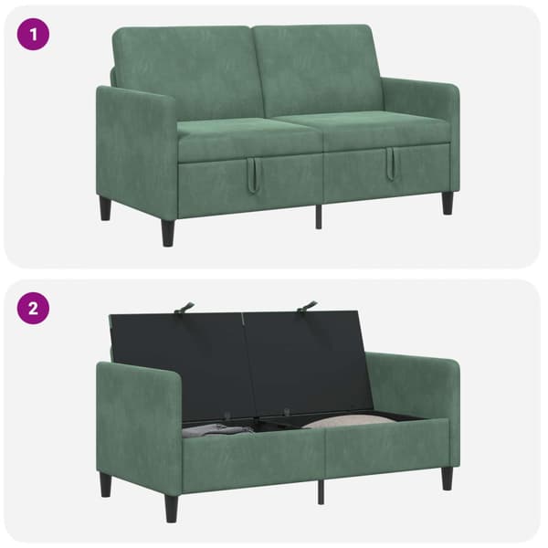 Soffa med förvaring Havgrön 152 x 78 x 87 cm Polyester