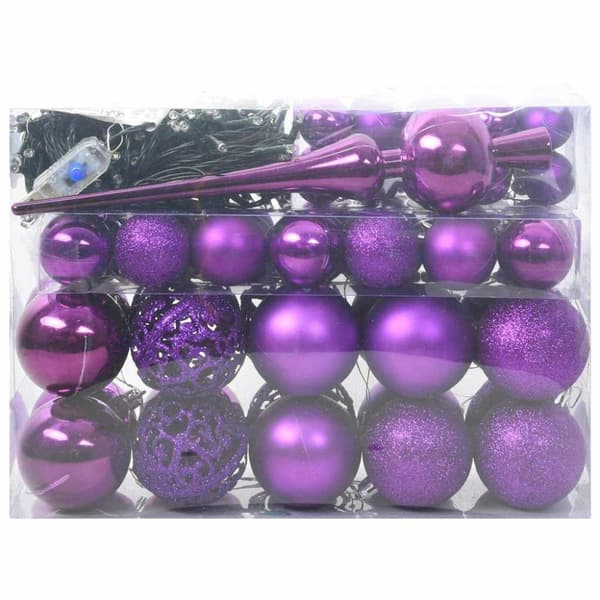 Julprydnad Set med 150 LED-lampor 61 pcs Lila Plast