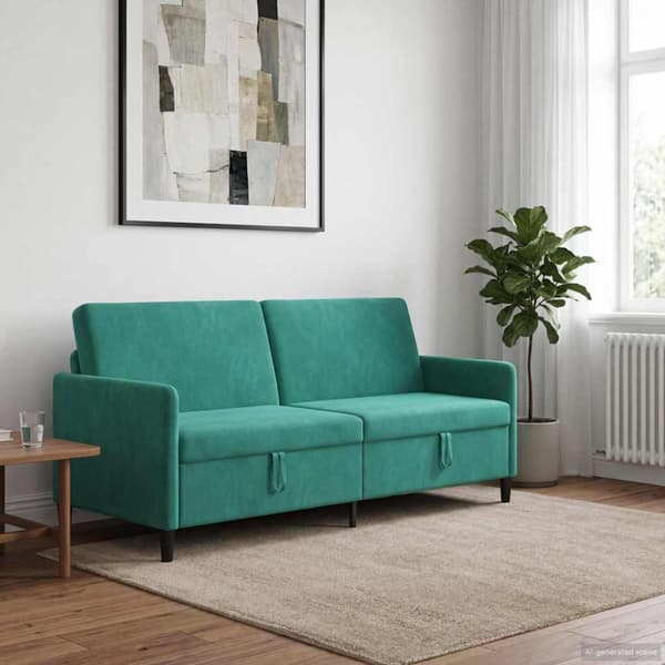 Soffa med förvaring Turkos 192 x 78 x 87 cm Polyester