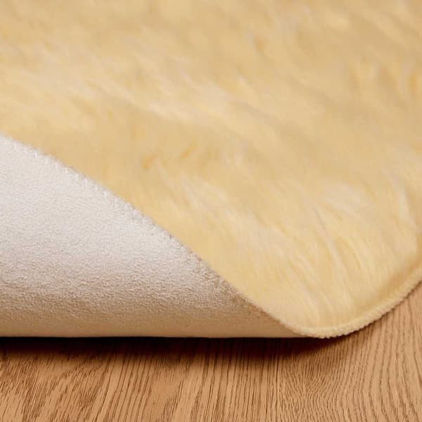 Fuskfäll matta TAFALLA Gräddvit Ø 160 cm Polyester