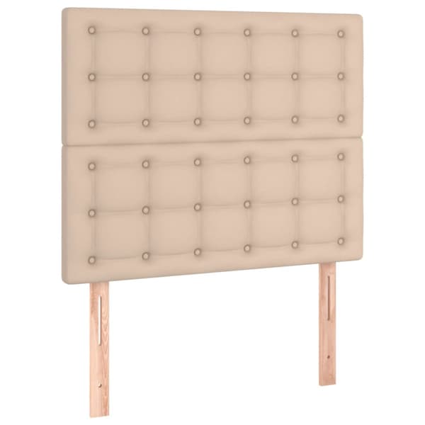 Sänggavel LED cappuccino 90x5x118/128 cm konstläder