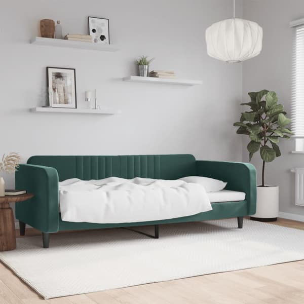 Dagbädd mörkgrön 90x200 cm sammet