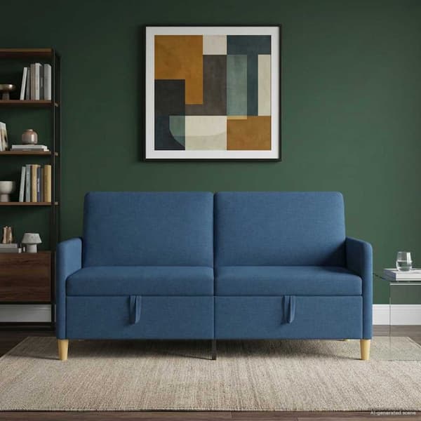 Soffa med förvaring Blå 172 x 78 x 87 cm Polyester