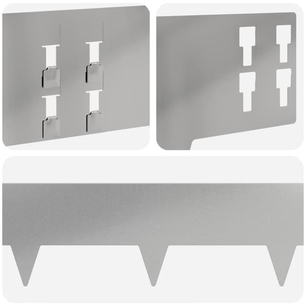Kant för gräsmatta 10 pcs 100 x 15 cm Stål Silver