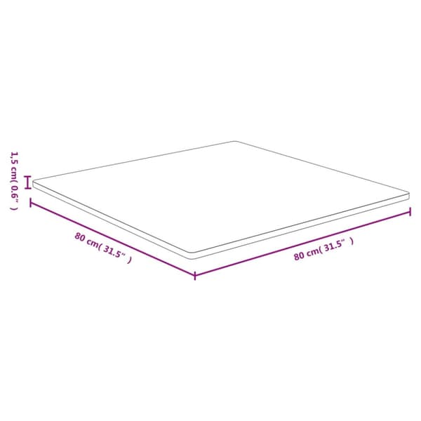 Bordsskiva 80x80x1,5 cm bambu