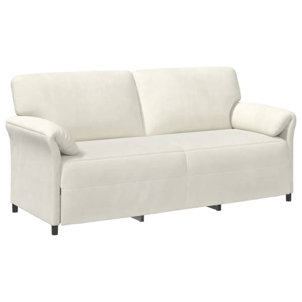 3-Sits soffa Gräddvit 198 x 83 x 95 cm Sammet