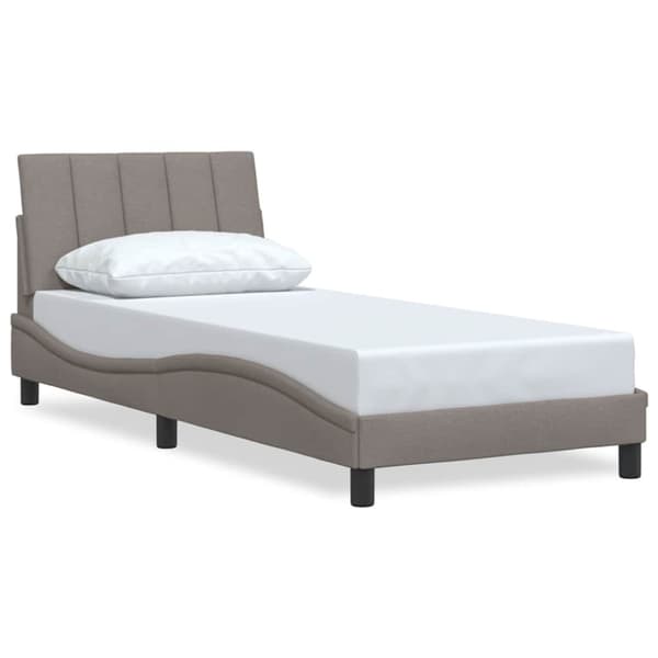 Bed Frame without Mattress "Hanko" Taupe 90x200 cm Fabric