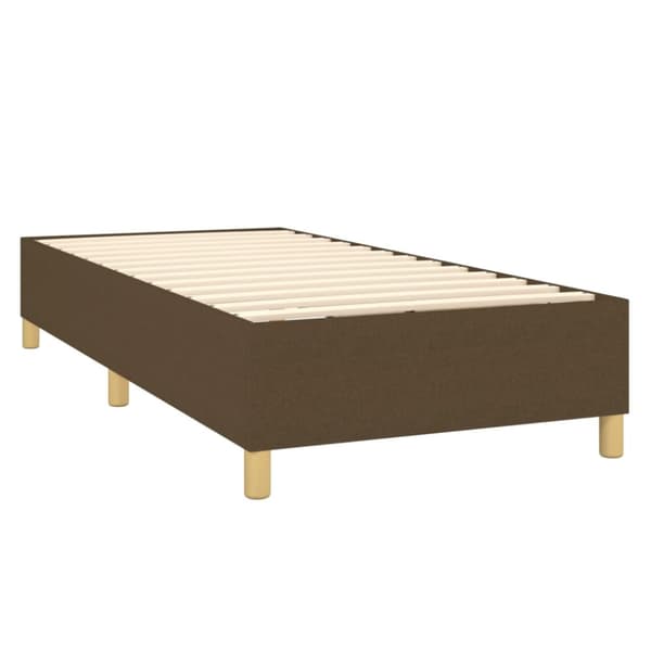 Boxspring-sängram mörkbrun 90x190 cm tyg