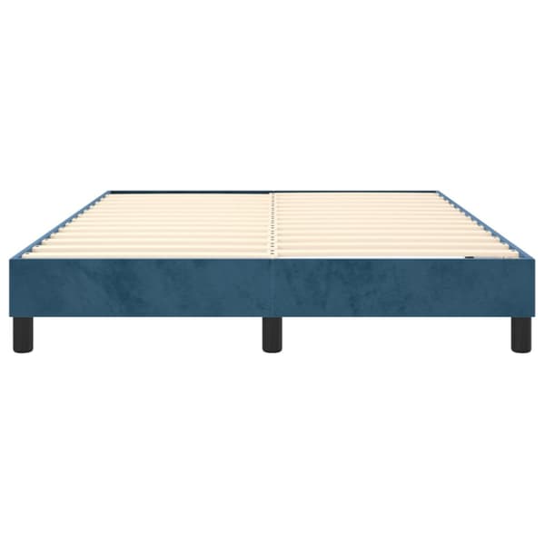 Boxspring-sängram mörkblå 140x200 cm sammet
