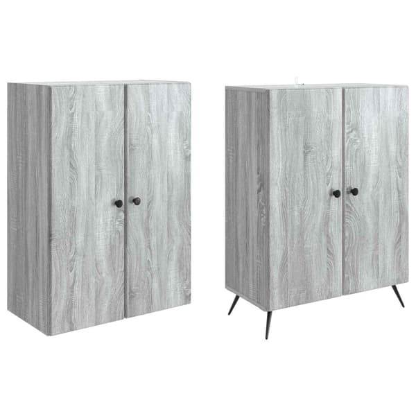 Skåpset 2 pcs Grå Sonoma Konstruerat trä