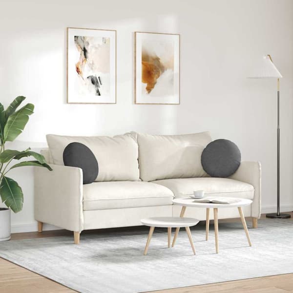 Sittkuddar 2 pcs Mörkgrå Ø 40 cm Kordread tyg
