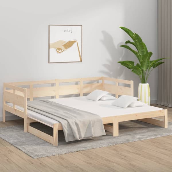 Bäddsoffa massiv furu 2x(80x200) cm