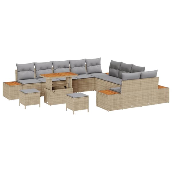Trädgårdsoffset 13 pcs Beige konstrotting