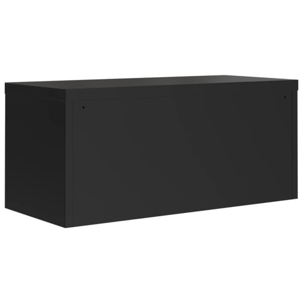 Dokumentskåp svart 90x40x220 cm stål