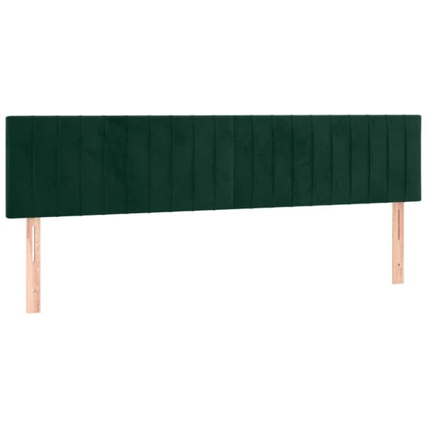 Sänggavel LED mörkgrön 180x5x78/88 cm sammet